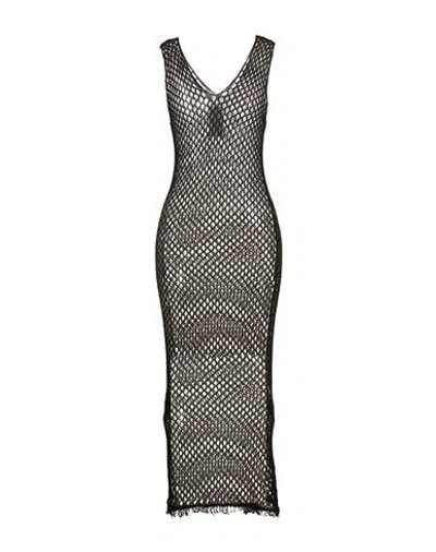 Isabel Benenato Woman Maxi Dress Black Size 6 Linen