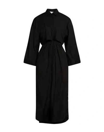 Isabel Benenato Woman Maxi Dress Black Size L Cotton