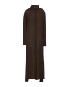 Isabel Benenato Woman Maxi Dress Dark Brown Size 10 Silk In Brown