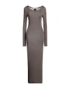 Isabel Benenato Woman Maxi Dress Khaki Size 8 Viscose In Beige