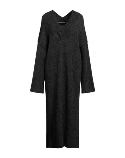 Isabel Benenato Woman Maxi Dress Lead Size 4 Mohair Wool, Wool, Polyamide, Elastane In Grey