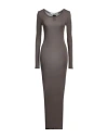 Isabel Benenato Woman Maxi Dress Lead Size 8 Viscose In Grey