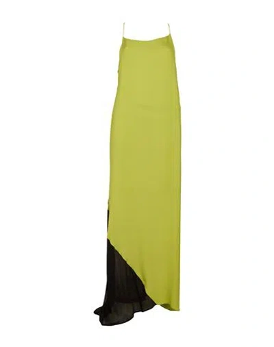 Isabel Benenato Woman Maxi Dress Lime Green Size 4 Silk