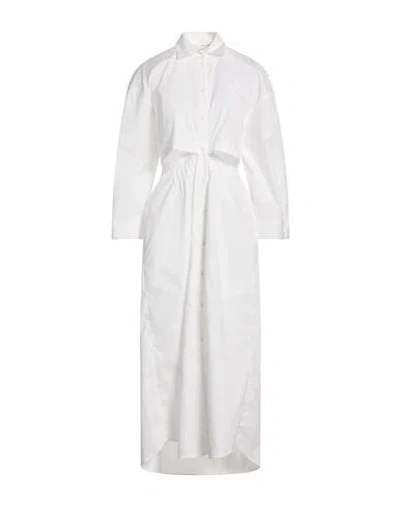 Isabel Benenato Woman Maxi Dress White Size L Cotton