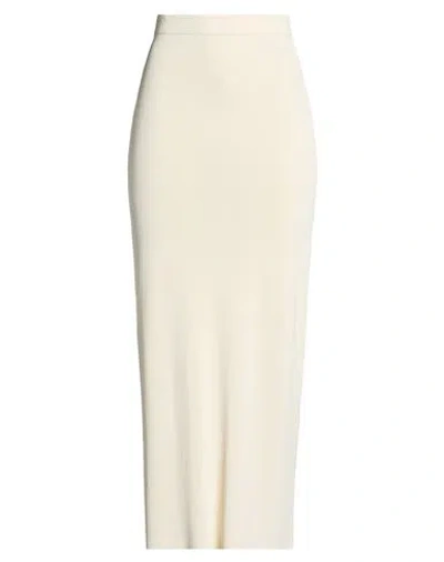 Isabel Benenato Woman Maxi Skirt Ivory Size 6 Viscose, Polyester In Neutral