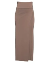 Isabel Benenato Woman Maxi Skirt Khaki Size 4 Viscose, Polyester In Beige