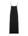 Isabel Benenato Woman Midi Dress Black Size 8 Viscose, Elastane In Black