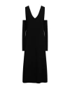Isabel Benenato Woman Midi Dress Black Size 8 Viscose, Polyester In Black