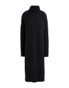 Isabel Benenato Woman Midi Dress Charcoal Size 4 Cashmere, Silk, Polyamide, Elastane In Black