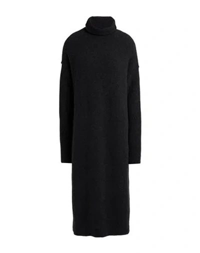 Isabel Benenato Woman Midi Dress Charcoal Size 4 Cashmere, Silk, Polyamide, Elastane In Black