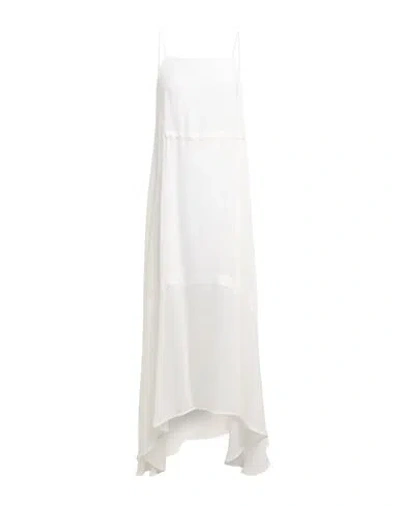 Isabel Benenato Woman Midi Dress Ivory Size 2 Silk In White