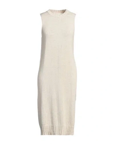 Isabel Benenato Woman Midi Dress Ivory Size 4 Cotton, Polyester, Linen In White