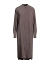 Isabel Benenato Woman Midi Dress Khaki Size 4 Modal, Polyester In Beige