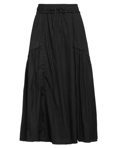 Isabel Benenato Woman Midi Skirt Black Size 4 Cotton