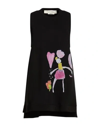 Isabel Benenato Woman Mini Dress Black Size M Cotton, Polyester