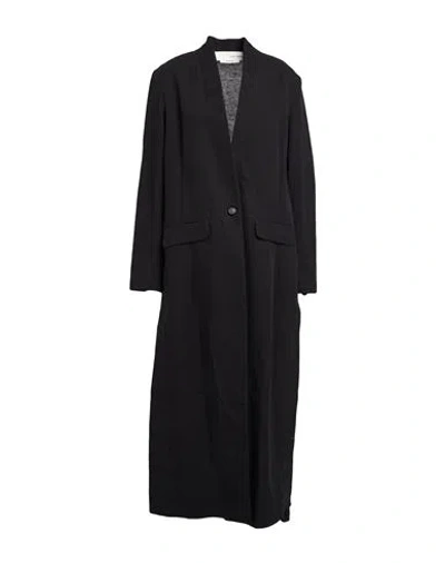Isabel Benenato Woman Overcoat & Trench Coat Black Size 6 Cotton, Linen