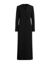 Isabel Benenato Woman Overcoat & Trench Coat Black Size 8 Virgin Wool, Viscose