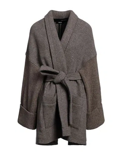 Isabel Benenato Woman Overcoat & Trench Coat Light Brown Size 10 Virgin Wool, Polyester In Beige
