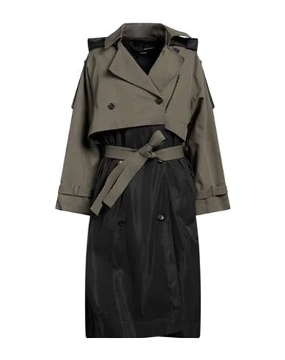 Isabel Benenato Woman Overcoat & Trench Coat Military Green Size 6 Cotton, Polyamide, Polyester