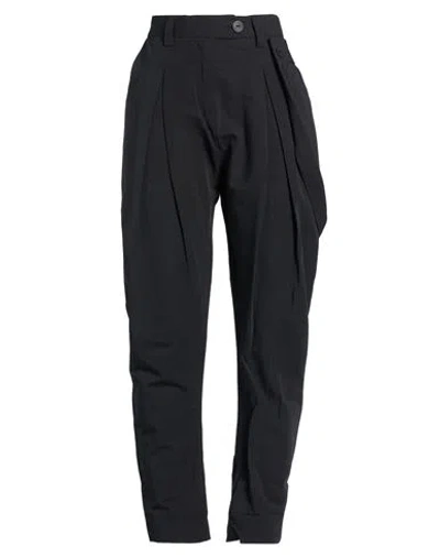 Isabel Benenato Woman Pants Black Size 6 Cotton, Linen