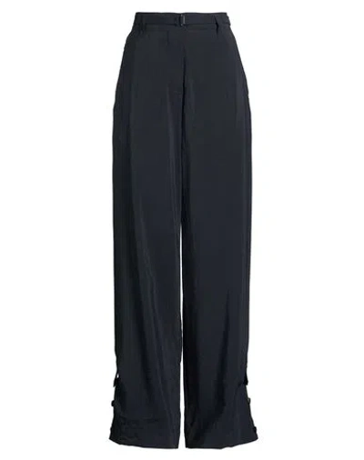 Isabel Benenato Woman Pants Black Size 8 Modal, Polyester In Blue