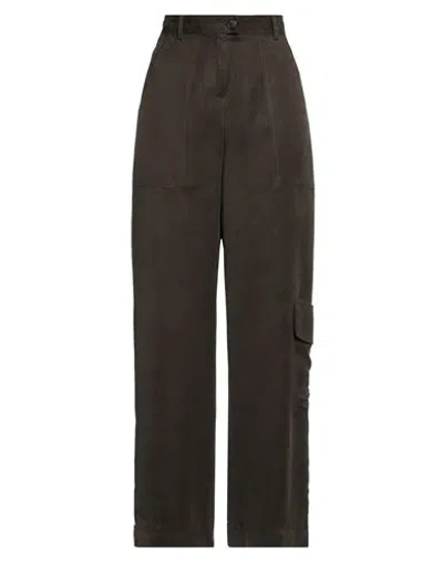 Isabel Benenato Woman Pants Chocolate Brown Size 6 Cupro