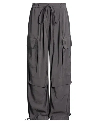 Isabel Benenato Woman Pants Grey Size 4 Modal, Polyester In Gray