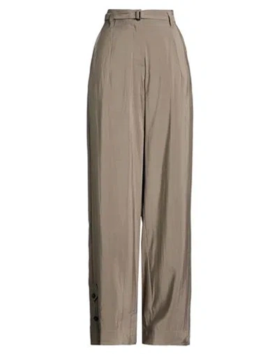 Isabel Benenato Woman Pants Grey Size 8 Modal, Polyester In Brown