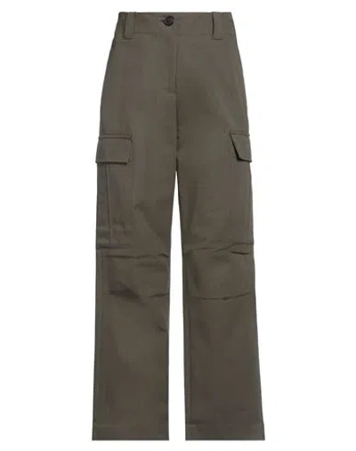 Isabel Benenato Woman Pants Military Green Size 0 Cotton, Polyamide