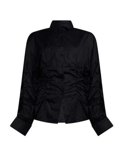 Isabel Benenato Woman Shirt Black Size 2 Cotton
