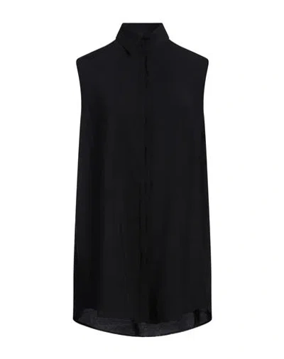 Isabel Benenato Woman Shirt Black Size 4 Modal, Polyester