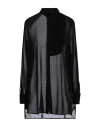 Isabel Benenato Woman Shirt Black Size 4 Cotton, Silk In Black