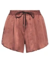 Isabel Benenato Woman Shorts & Bermuda Shorts Brick Size 4 Cupro In Red