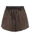 Isabel Benenato Woman Shorts & Bermuda Shorts Chocolate Brown Size 8 Cupro In Brown