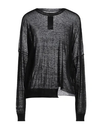 Isabel Benenato Woman Sweater Black Size 10 Linen, Polyamide