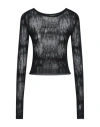 Isabel Benenato Woman Sweater Black Size 12 Viscose, Elastane