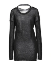 Isabel Benenato Woman Sweater Black Size 4 Linen
