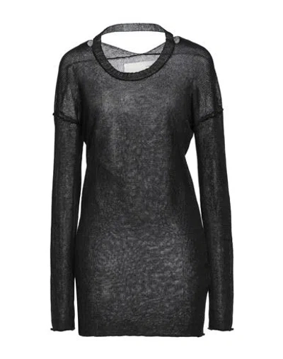 Isabel Benenato Woman Sweater Black Size 4 Linen