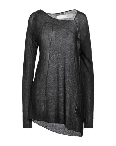 Isabel Benenato Woman Sweater Black Size 4 Linen