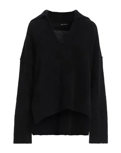 Isabel Benenato Woman Sweater Black Size 8 Mohair Wool, Wool, Polyamide, Elastane