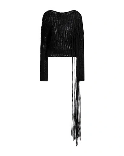 Isabel Benenato Woman Sweater Black Size M Alpaca Wool, Polyamide, Wool