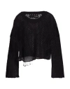Isabel Benenato Woman Sweater Black Size L Mohair Wool, Polyamide, Wool