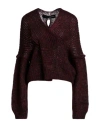 Isabel Benenato Woman Sweater Burgundy Size 8 Mohair Wool, Polyamide, Wool In Red