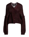 Isabel Benenato Woman Sweater Burgundy Size 6 Mohair Wool, Polyamide, Wool In Red