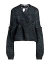 Isabel Benenato Woman Sweater Deep Teal Size 10 Mohair Wool, Polyamide, Wool In Green