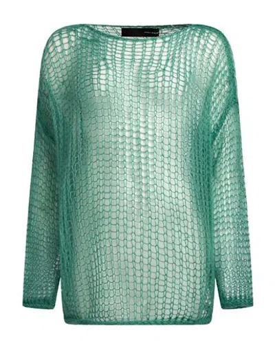 Isabel Benenato Woman Sweater Emerald Green Size M Mohair Wool, Polyamide, Wool In Metallic