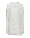 Isabel Benenato Woman Sweater Ivory Size 4 Linen In White