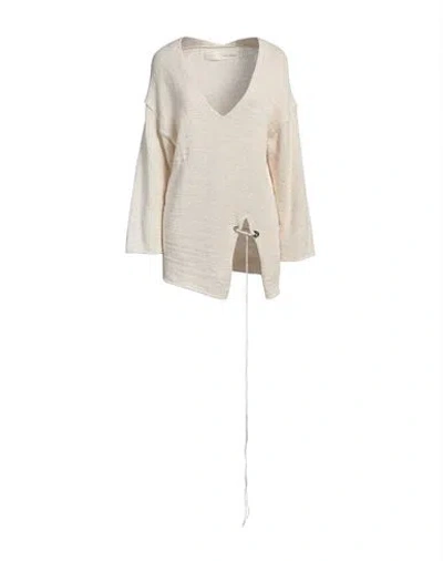Isabel Benenato Woman Sweater Ivory Size 6 Cotton, Polyamide In White