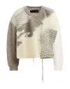 Isabel Benenato Woman Sweater Ivory Size L Alpaca Wool, Polyamide, Mohair Wool, Wool