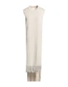 Isabel Benenato Woman Sweater Ivory Size L Cotton, Linen, Polyester In White